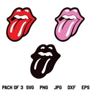 Mouth Tongue and Lips SVG, Lips Tongue Logo Emblem SVG, Mouth Tongue Lips SVG, Rolling Stones SVG, Lips With Tongue SVG, Red Lips and Tongue SVG, PNG, DXF, Cricut, Cut File