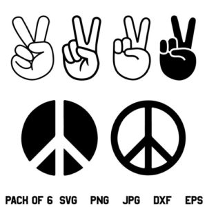 Hand Peace Sign SVG, Peace Sign SVG, Peace Hand Gesture SVG, Peace Hand Signs Signals SVG, Peace Sign SVG Bundle, SVG, PNG, DXF, Cricut, Cut File