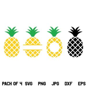 Pineapple SVG, Pineapple SVG Bundle, Pineapple Monogram SVG, Pineapple Split Monogram SVG, Pineapple Clipart, Pineapple, SVG, PNG, DXF, Cricut, Cut File