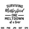 Surviving Motherhood One Meltdown At A Time SVG, Surviving Motherhood SVG, Mom Life SVG Mom SVG, Mother's Day SVG, PNG, DXF, Cricut, Cut File