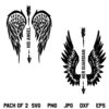 His Angel Her Guardian Angel Wings SVG, Angel Wings SVG, His Angel SVG, Her Guardian SVG, Couple Matching Outfit SVG, PNG, DXF, Cricut, Cut File
