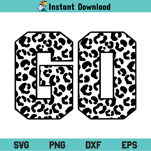 Black Leopard Skin Cheetah Pattern Go SVG, Go Leopard SVG, Go SVG, Go Custom Leopard SVG, Football SVG, Go Football SVG, Go Cheetah SVG, Black Leopard Go SVG