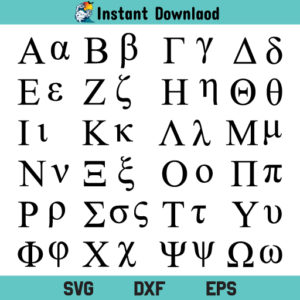 Greek Font SVG, Greek Alphabet SVG, Greek Letters SVG, Sorority Letters SVG, Greek Symbols SVG, Greek Font