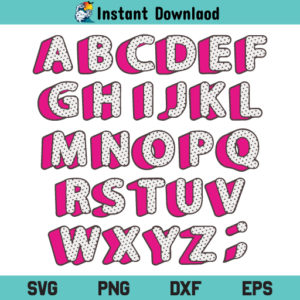 Polka Dot Font SVG, Polka Dot Alphabet SVG, Polkadot Monogram SVG, Polka Dot Letter SVG, Dotted Font SVG, Polka Dot Font