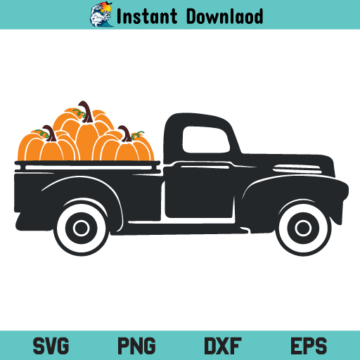 Pumpkin Truck SVG, Pumpkin Truck SVG File, Halloween Truck SVG, Fall SVG, Truck SVG, Pickup Truck With Pumpkins SVG