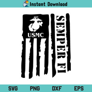 USMC Flag SVG, United States Marines Flag SVG, American Flag SVG, US, American Flag With Marine Logo SVG, Marines, Navy, Air Force
