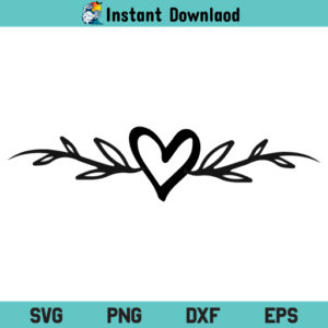 Heart Flourish SVG, Heart Flourish SVG Cut File, Heart Flourish PNG, Heart Flourish