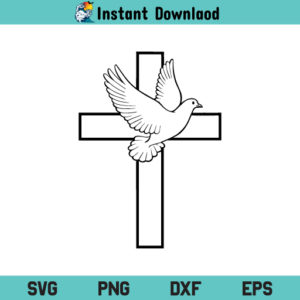 Dove Cross SVG, Cross with Dove SVG, Dove Bird Cross SVG, Dove Cross