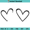 Half Heart Template SVG, Heart SVG, Hand Drawn Heart SVG, Heart SVG Bundle, Hand Lettered Hearts SVG, Sketch Heat SVG