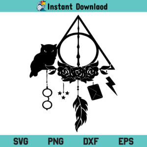 Harry Potter Dream Catcher SVG, Deathly Hollows SVG, Harry Potter Dream Catcher SVG Digital File, Harry Potter Dream Catcher Deathly Hollows Instant Download SVG