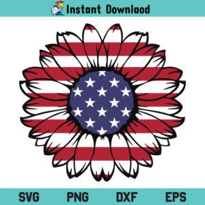 American Flag Sunflower Tshirt SVG, American Flag Sunflower SVG Instant Download, US American Flag SVG, Sunflower SVG, Tshirt SVG