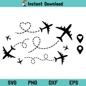 Heart Flying Airplane SVG, Heart Flying Airplane PNG, Heart Flying Airplane Cricut, Heart Flying Airplane Cut File, Heart Flying Airplane Download SVG File