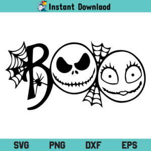Boo Jack & Sally SVG, Boo Jack & Sally PNG, Boo Jack & Sally SVG Cut File, Boo Jack & Sally Halloween SVG File, Boo Jack & Sally T Shirt SVG