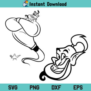 Genie SVG, Aladdin Genie SVG, Genie SVG Cut File, Aladdin Genie Cricut, Aladdin Genie, Silhouette, Aladdin, Genie, SVG, PNG