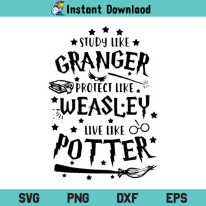 Study Like Granger Harry Potter SVG, Study Like Granger Harry Potter SVG Cut File, Study Like Granger Harry Potter SVG Files For Cricut, Study Like Granger, Harry Potter, Silhouette Cut File, PNG, T Shirt Design SVG