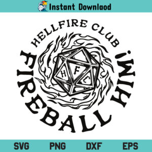 Hellfire Club Fireball Him Black SVG, Hellfire Club Black SVG, Hellfire Club Fireball Him Halloween SVG PNG DXF Cricut Cut File