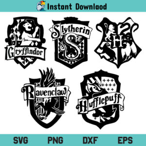 Harry Potter Hogwarts House Crest SVG, Harry Potter Hogwarts House Crest SVG Cut File, Harry Potter Hogwarts House Crest PNG, Harry Potter Hogwarts House Crest T Shirt Design SVG