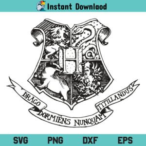 Harry Potter Hogwarts Logo SVG, Harry Potter Hogwarts Logo SVG Cut File, Harry Potter Hogwarts Logo SVG Files For Cricut, Harry Potter Hogwarts Logo Vector SVG, Harry Potter Hogwarts Logo Silhouette Cut File, PNG, T Shirt Design SVG