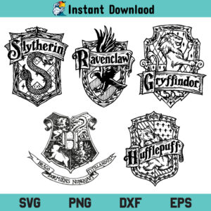 Harry Potter Hogwarts House Crest SVG, Harry Potter Hogwarts House Crest SVG Cut File, Harry Potter Hogwarts House Crest SVG Files For Cricut, Harry Potter Hogwarts House Crest Vector SVG, Harry Potter Hogwarts House Crest Silhouette Cut File, PNG, T Shirt Design SVG