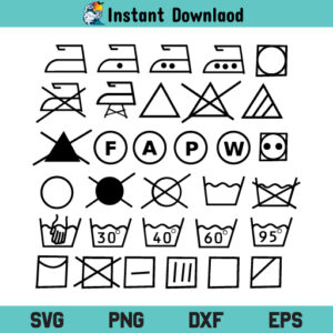Laundry Care Symbol SVG, Laundry Care Symbol SVG Cut File, Laundry Care Symbol SVG Files For Cricut, Laundry Care Symbol Silhouette Cut File, Laundry Care Symbol PNG, Washing Instruction SVG, Laundry Icons, Washing Instruction, Laundry Icons, SVG, PNG