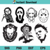 Horror Movie Killers SVG, Movie Killers SVG Cut File, Horror Movie Killers SVG Files For Cricut, Halloween Movie Killers Silhouette Cut File, PNG, T Shirt Design SVG