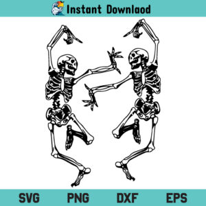 Skeleton Dance SVG, Skeleton Dancing SVG Cut File, Halloween Skeleton Dance SVG Files For Cricut, Skeleton Dance Silhouette Cut File, PNG, T Shirt Design SVG