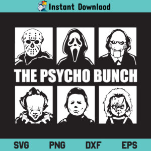 Psycho Bunch SVG Cut File, Psycho Bunch SVG Files For Cricut, Psycho Bunch Silhouette Cut File, Psycho Bunch, SVG, PNG, T Shirt Design SVG
