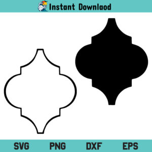 Tile Ornament Template SVG, Arabesque Tile SVG, Tile Ornament Template SVG Cut File, Tile Ornament Template SVG Files For Cricut, Tile Ornament Template Silhouette Cut File, PNG, T Shirt Design SVG