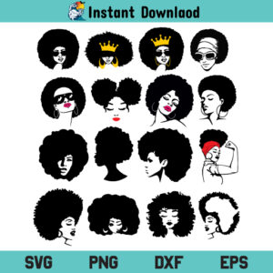 Afro Women SVG, Afro Hair SVG Cricut File
