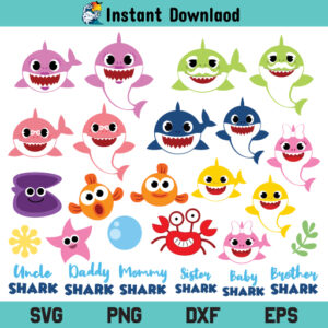 Baby Shark SVG, Shark Family SVG Cricut File