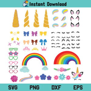 Unicorn Kit SVG Bundle, Unicorn Bundle SVG, Unicorn Kit SVG Cut File, Unicorn Kit SVG Files For Cricut, Unicorn Kit SVG, PNG, DXF, T Shirt Design SVG